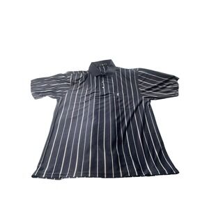 Vtg Yves Saint Laurent Polo Shirt Mens XXXL Black Silk Stripe Logo Quiet Luxury